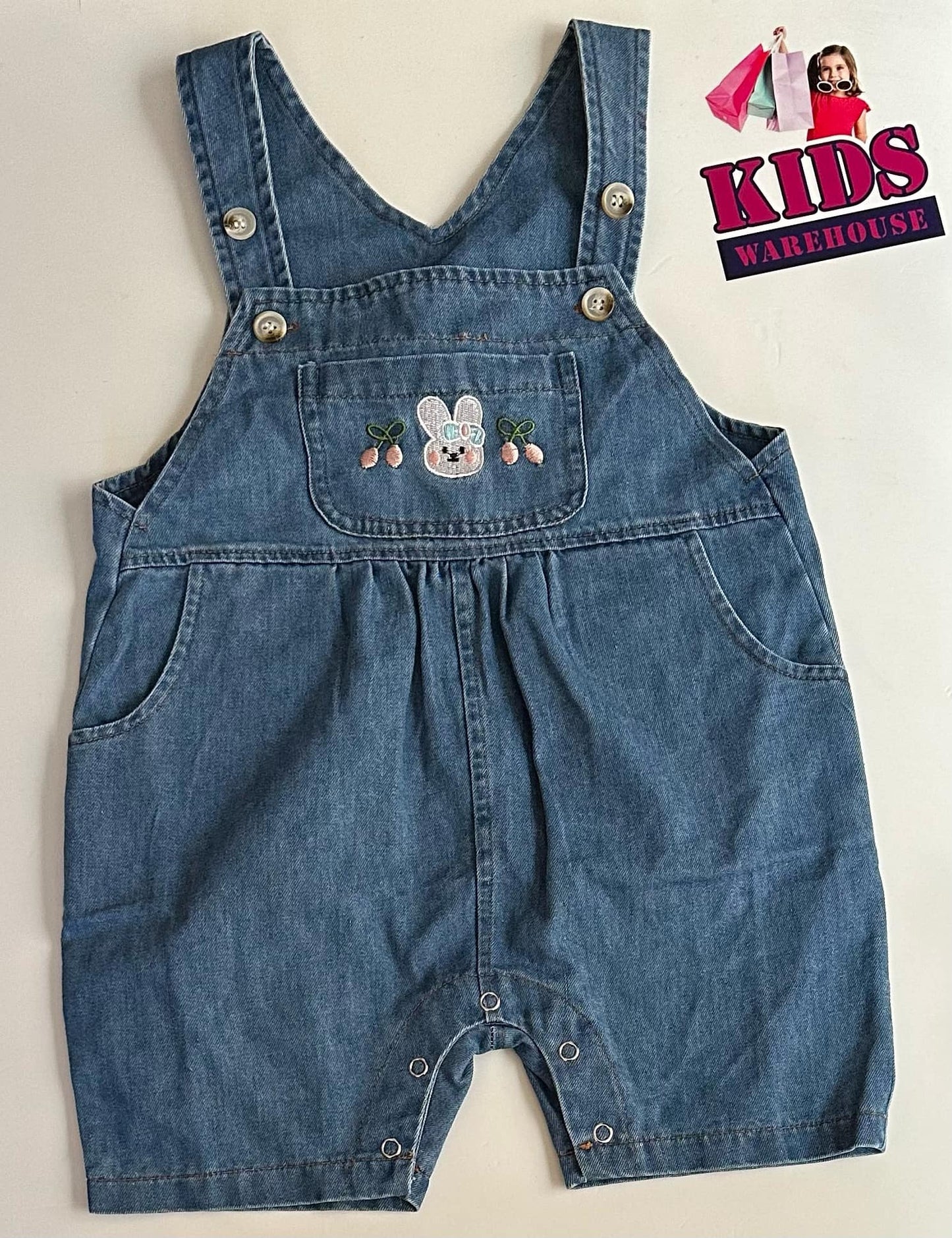 Blue Overalls With Rabbit Print Size 1