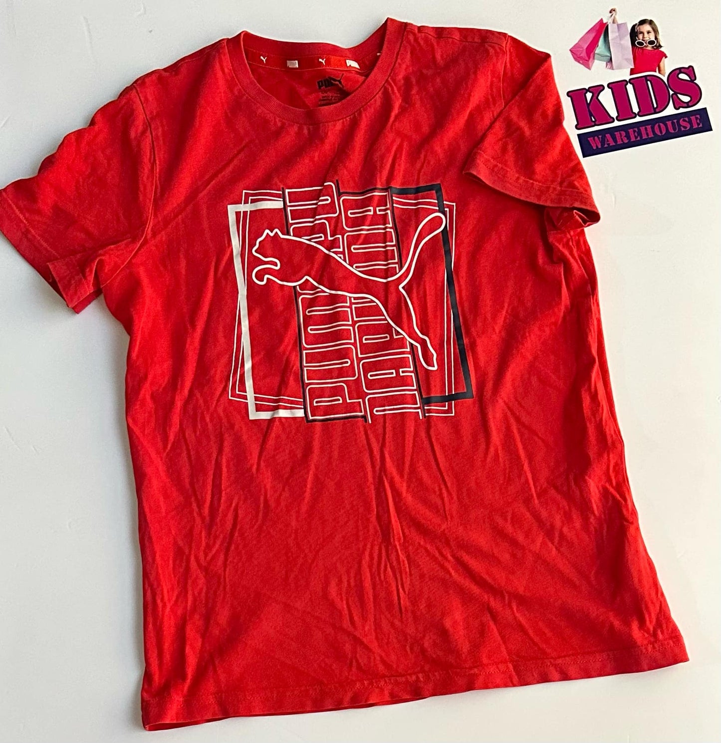 Puma Red Top With Puma Print Size 10