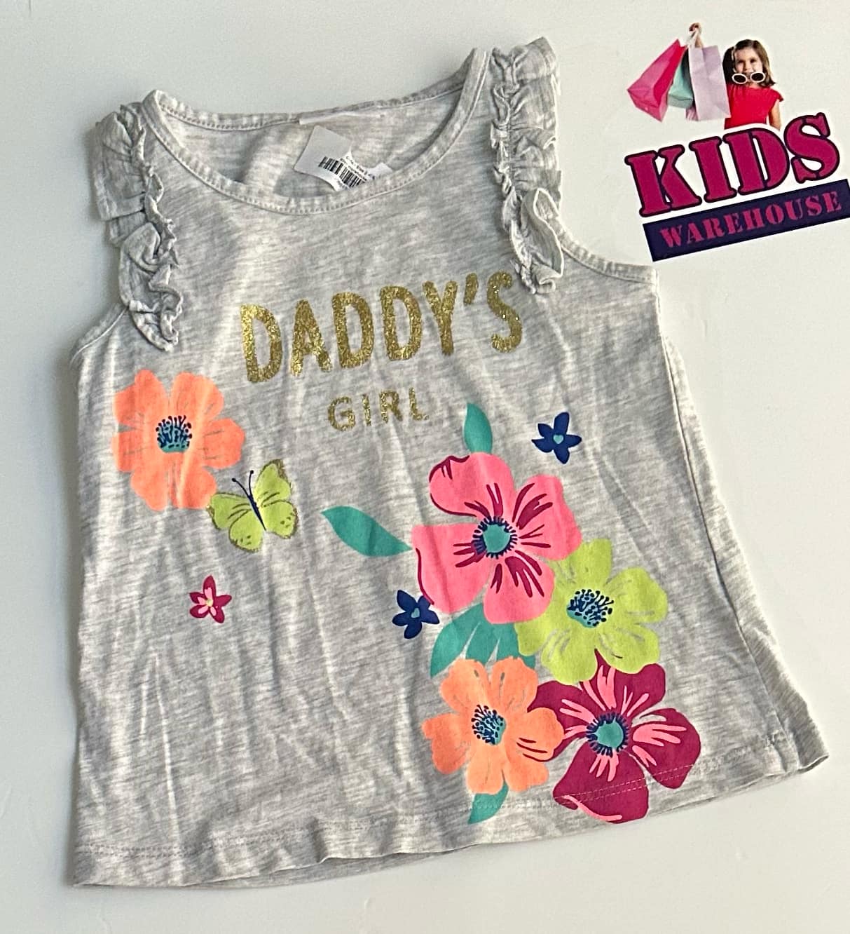 Trax Grey Sleeveless Top With “Daddy’s Girl” Print Size 3