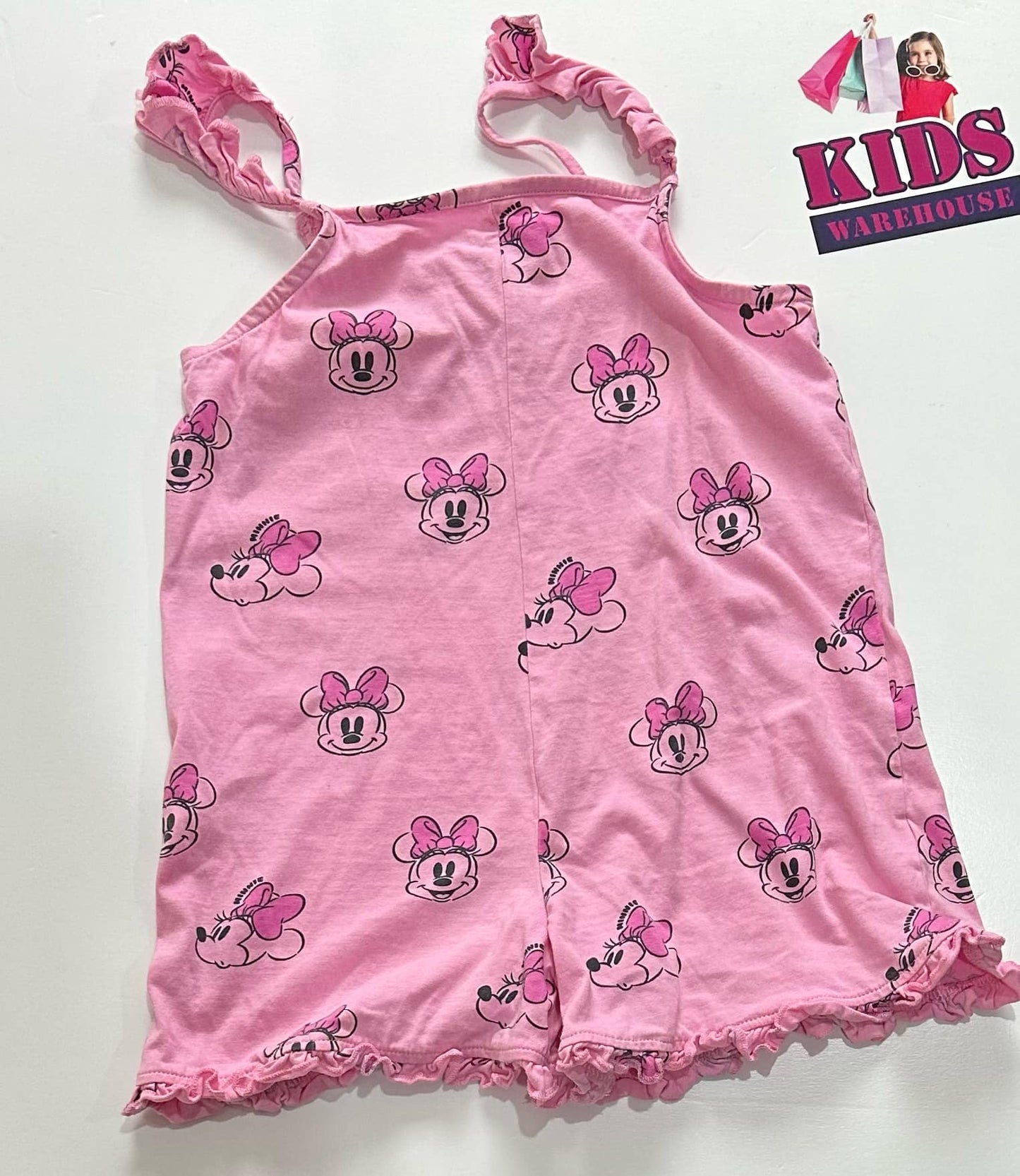 Disney Pink Romper With Minnie Mouse Pattern Size 6