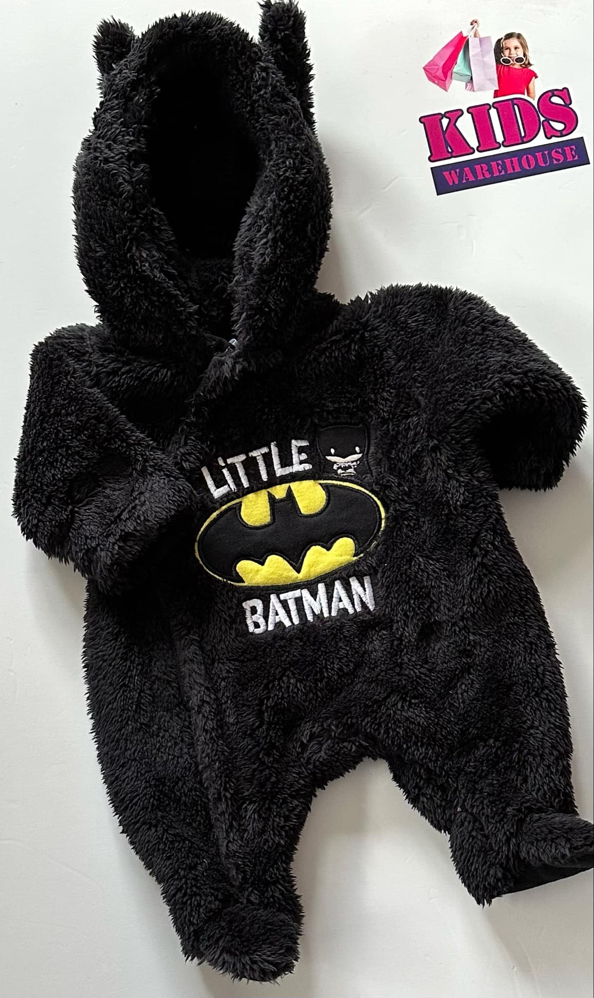 Batman Fluffy Jumpsuit With Batman Logo Print Size 0000