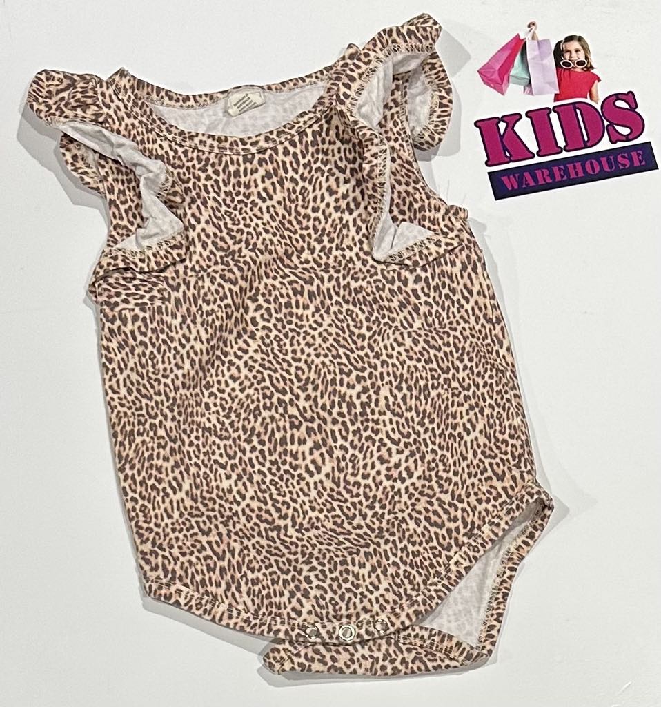 With Love For Kids Leopard Pattern Bodysuit Size 2