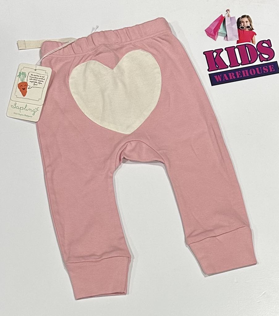 New Japling Pink Pants With White Heart Print Size 0