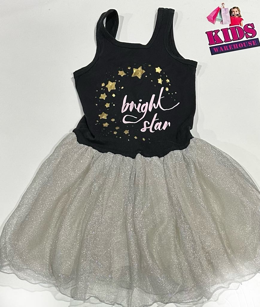 Bonds Black & Silver Sparkly Dress Size 6