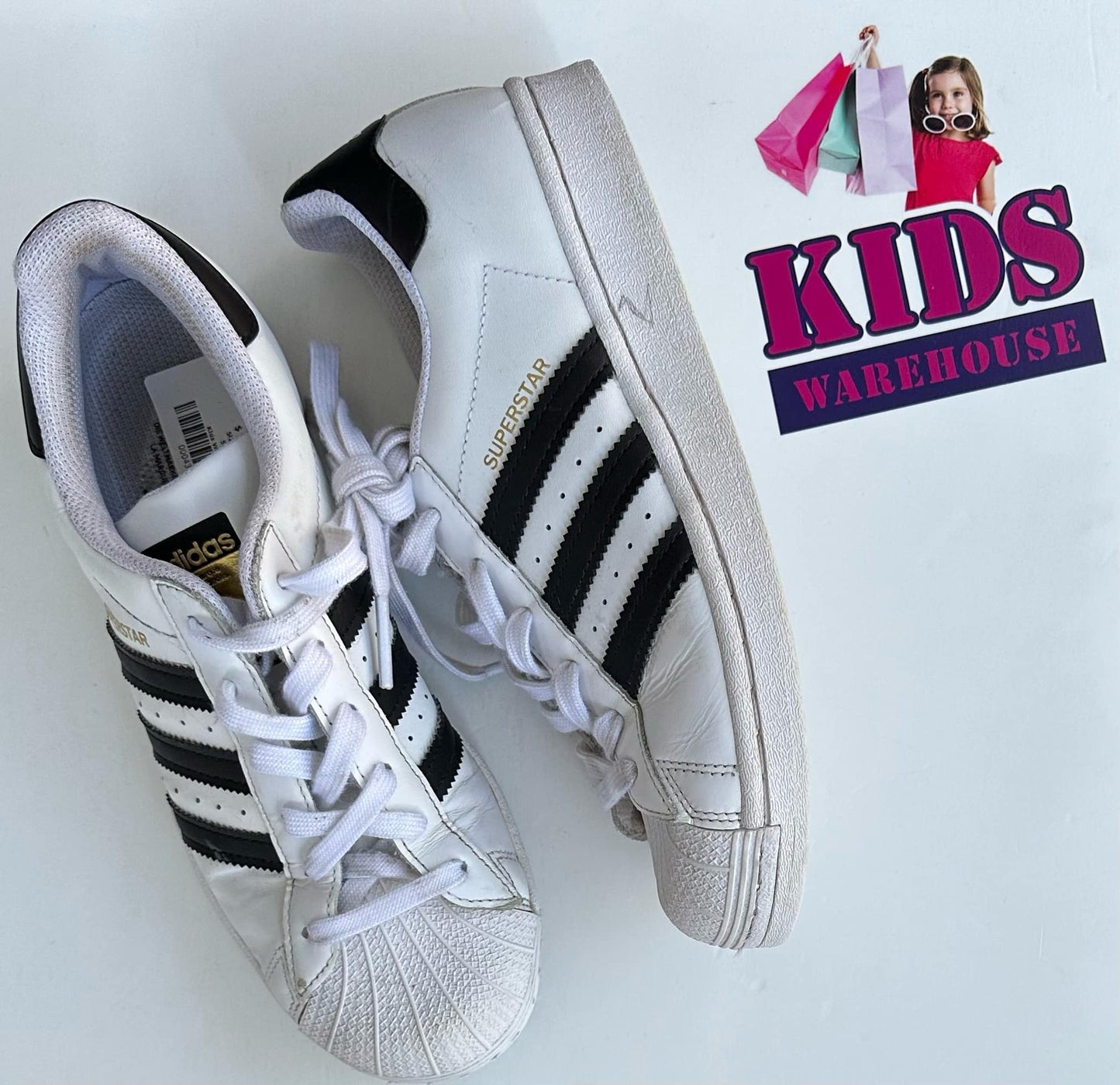 Adidas Black & White Runners Size US6/UK5.5 (Older Child)