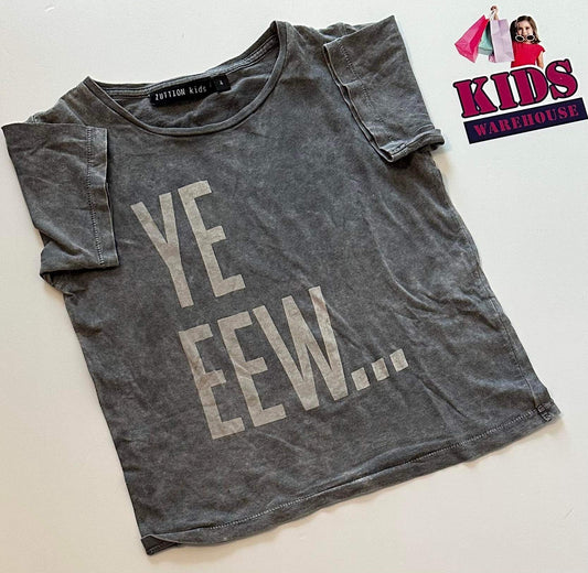 Zuttion Grey Top With “Ye eee…” Print Size 4