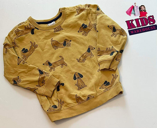 Target Yellow Jumper With Sausage Dog Pattern Size 2