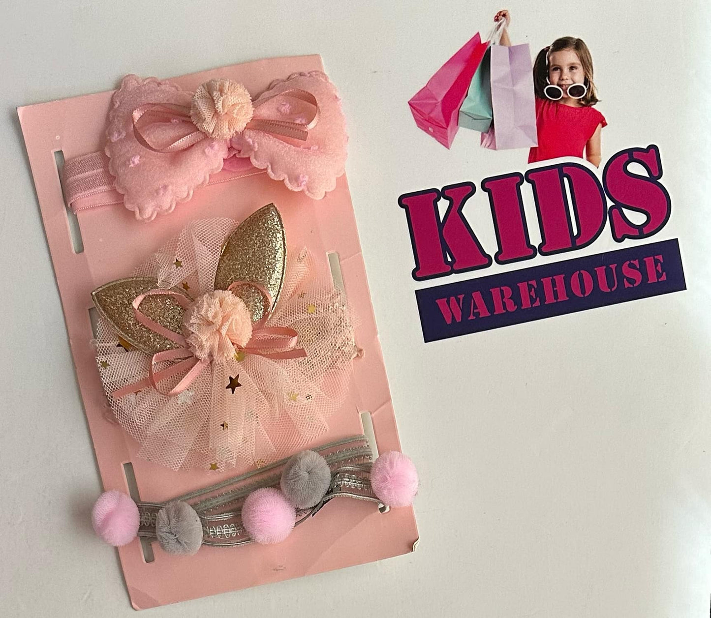 Pink 3 Piece Hair Accessories