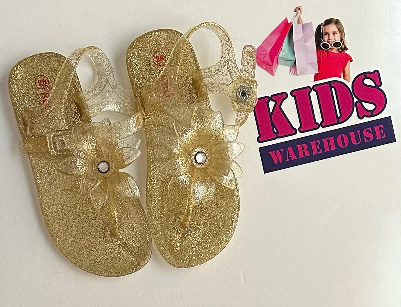 Seed Heritage Gold Jelly Flower Sandles Size US11.5/UK10.5 (Child/Older Child)