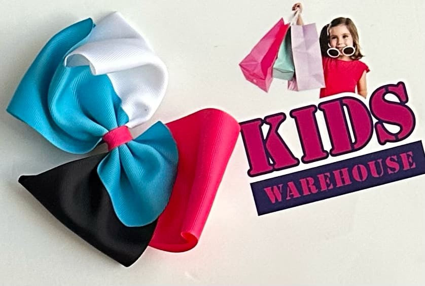 Pink, Blue, White Bow