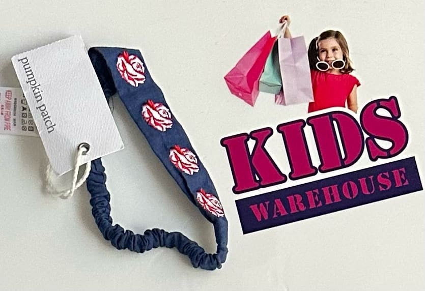 NEW Pumkin Patch Navy Blue, Red & White Roses Headband