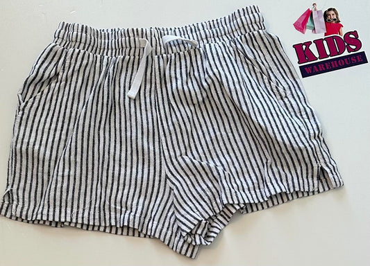 Target Youth White & Black Striped Shorts Size 12
