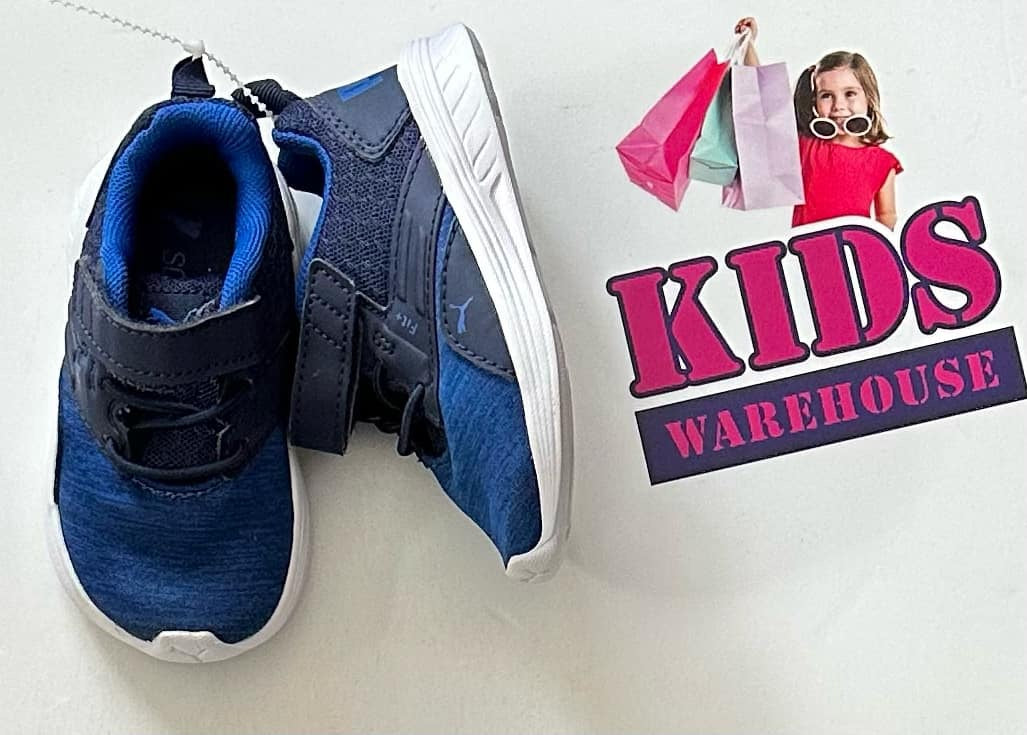 Puma Black, Blue Runners Size US4/UK3 (Toddler)