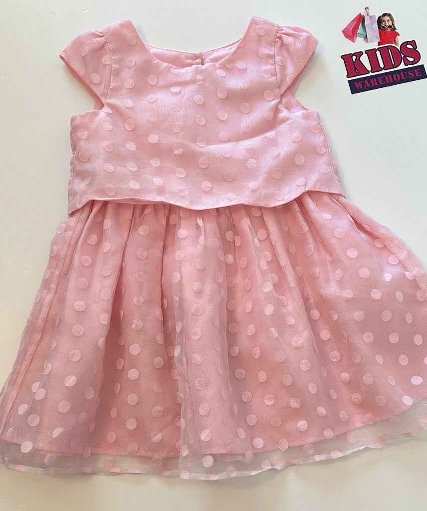 Origami Pink Dress With Pink Pot A Dots Size 4