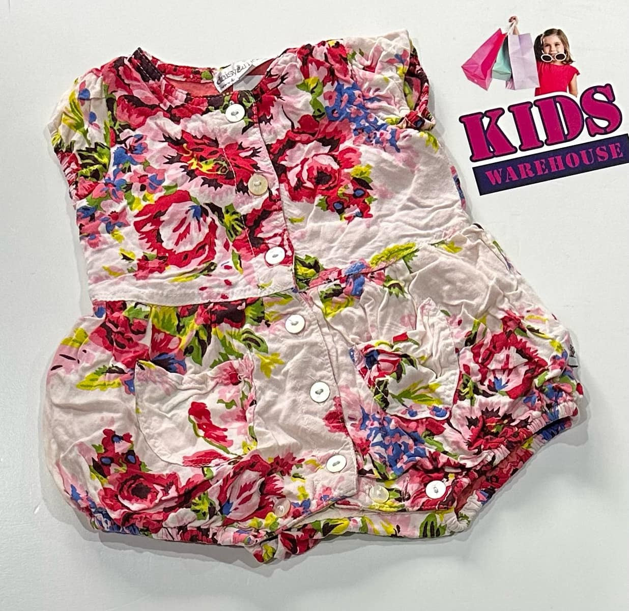 Daisy&Moose Pink Floral Print Bodysuit Size 00