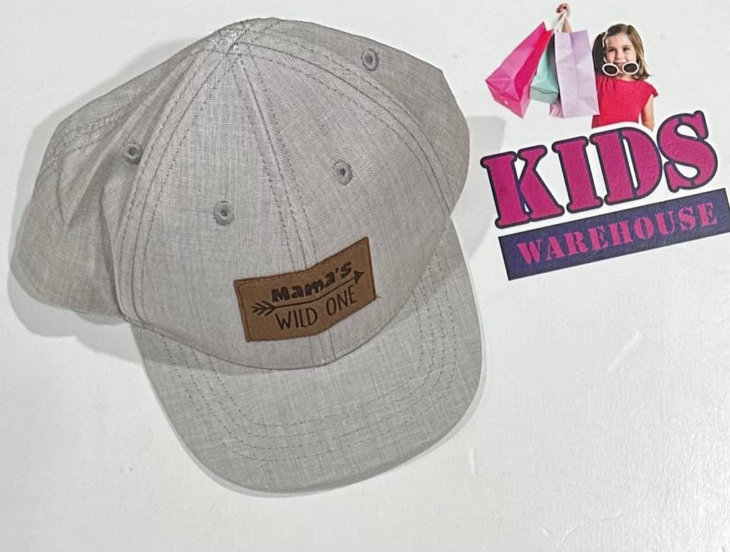Mama's Wild One Baby Berry Light Grey Cap (Child)