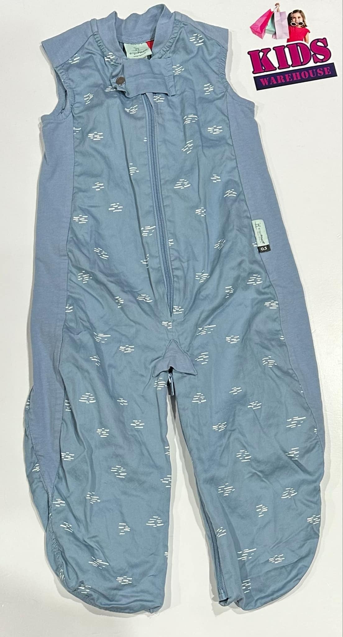 Ergo Pouch Australia Blue, White Stripe Print Size 000-1 TOG 0.3