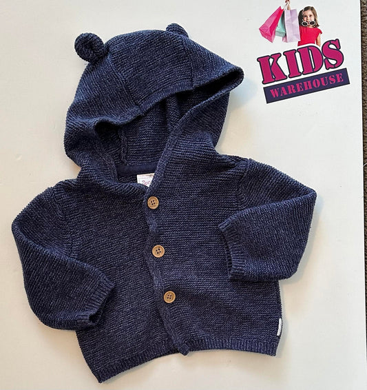 Sprout Blue Knit Hoodie Size 00