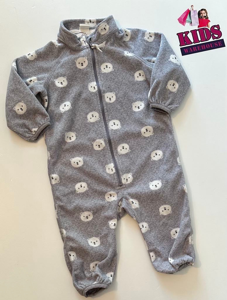 H&M Grey Jumpsuit With Face Pattern Size 0
