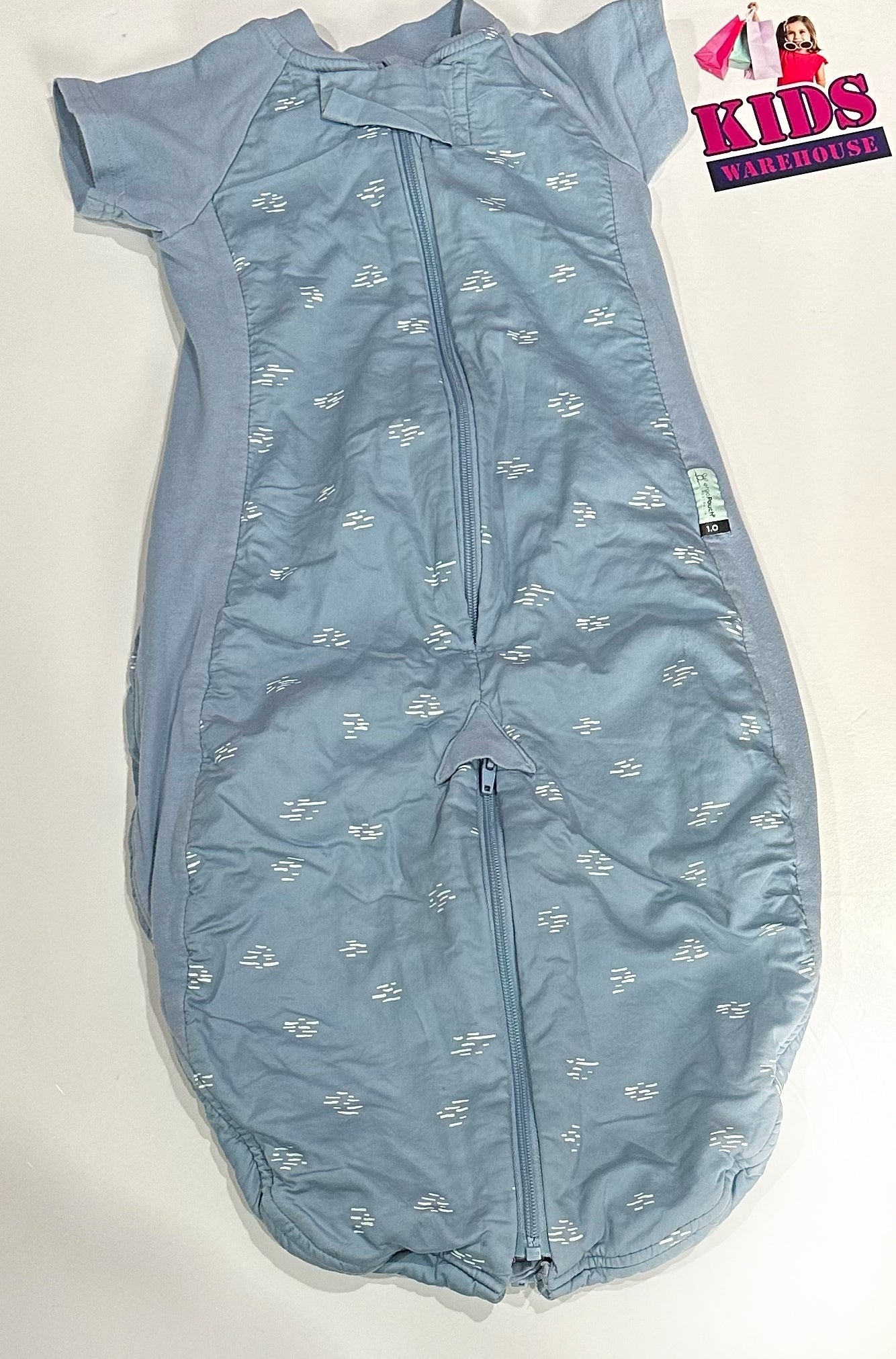 Ergo Pouch Australia Blue, White Stripe Print Size 000-1 3-12 Months (6-12kg) TOG 1