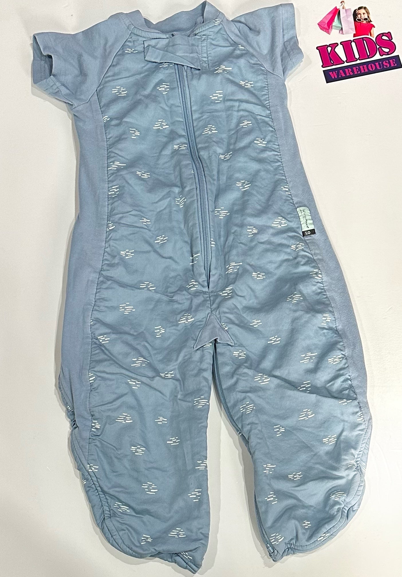 Ergo Pouch Australia Blue, White Stripe Print Size 000-1 3-12 Months (6-12kg) TOG 1