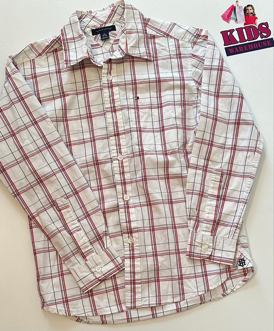 Tommy Hilfiger White & Red Polo Top Size 8