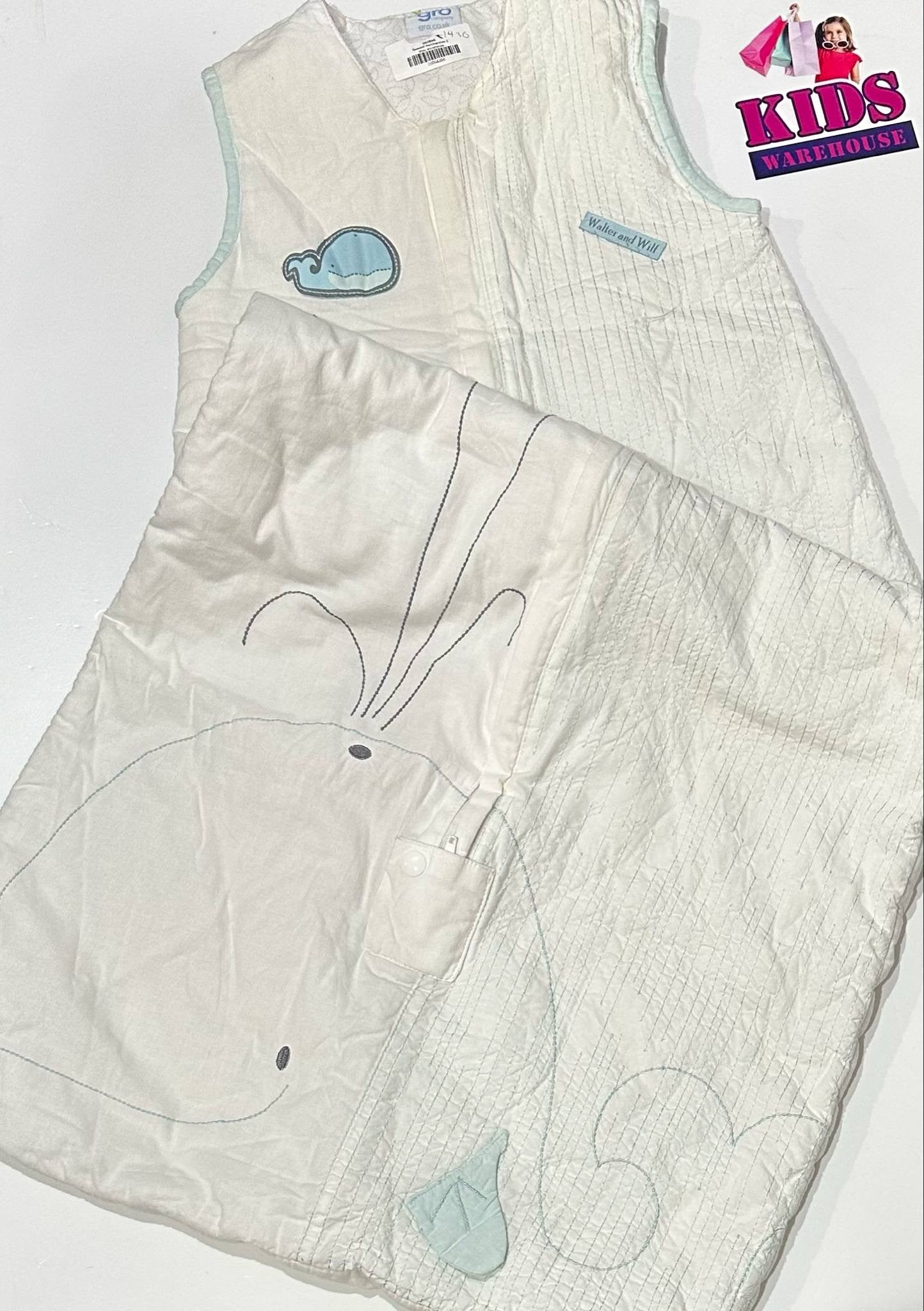 The Gro Company White, Whale Print Size 18-36 Months TOG 2.5