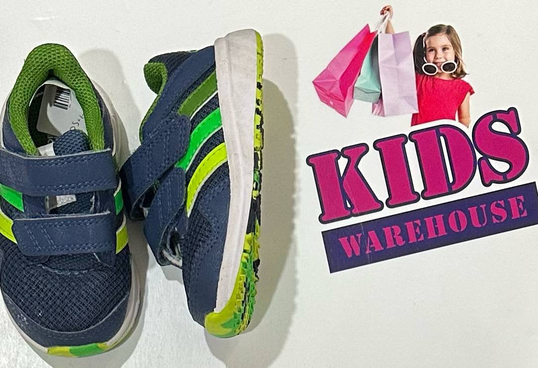 Adidas Green, Navy Blue Runners Size US4/UK3 (Toddler)