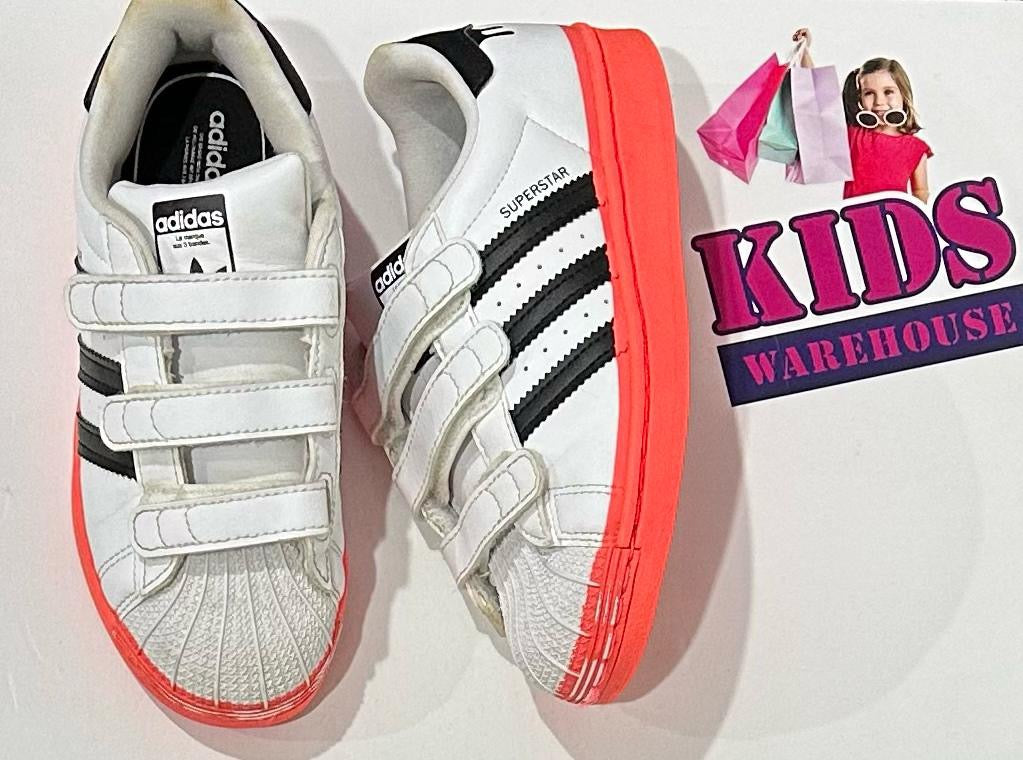 Adidas White, Black, Salmon Runners Size US13/UK12.5 (Child/Older Child)