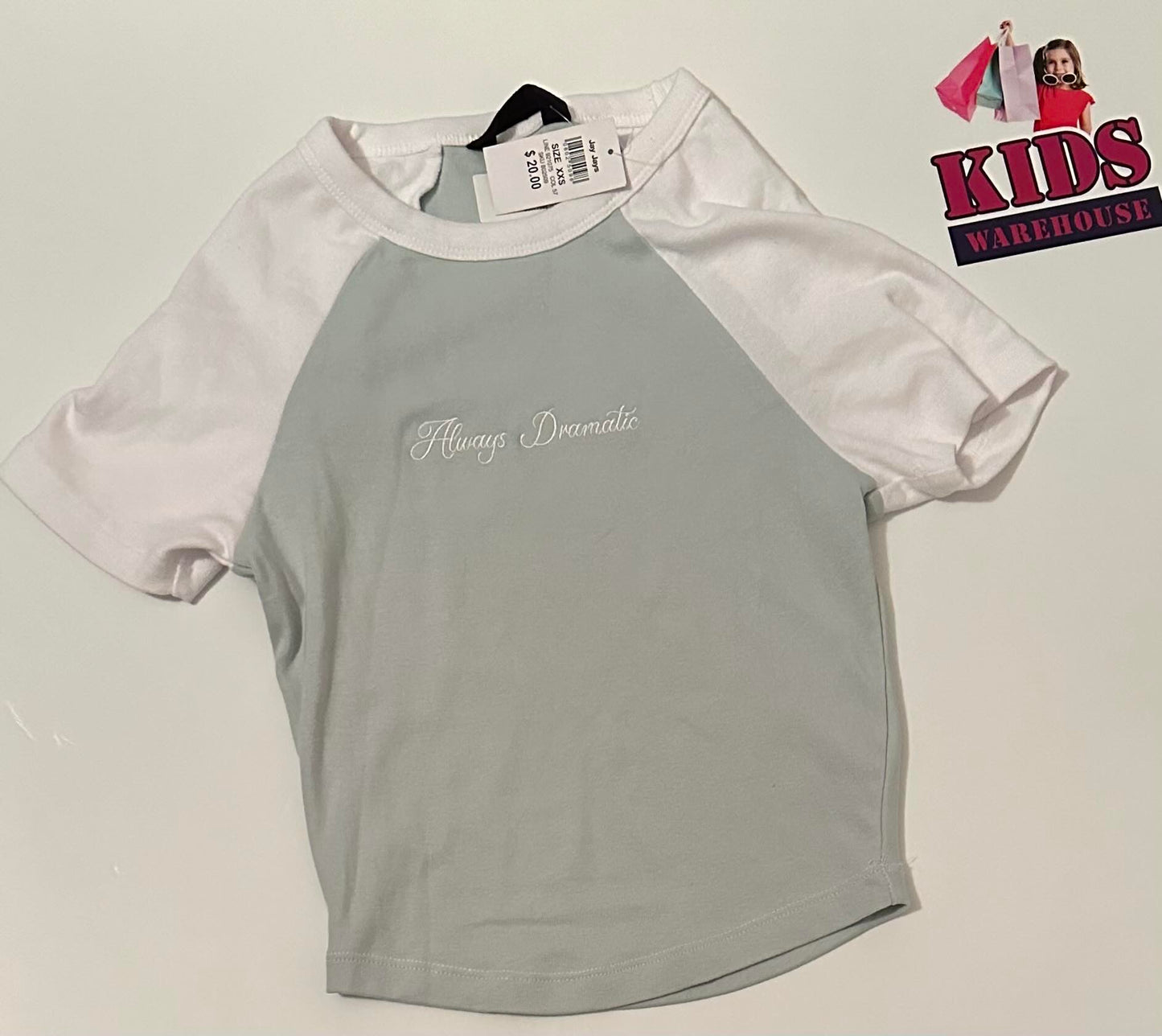 New Jay Jays White & Green Top Size 8 (RRP $20)