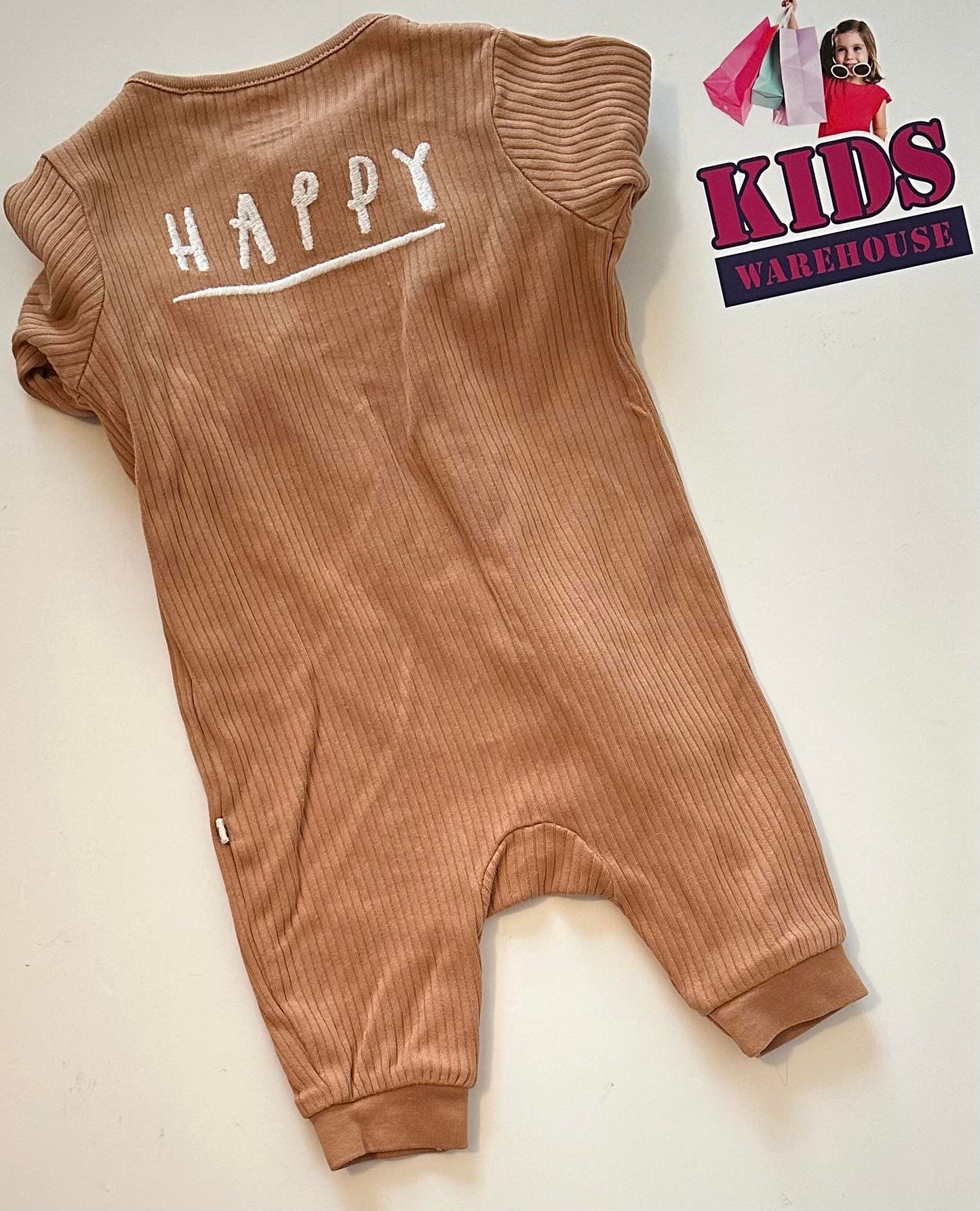 Next Brown Jumpsuit With “Happy” Print Size 000