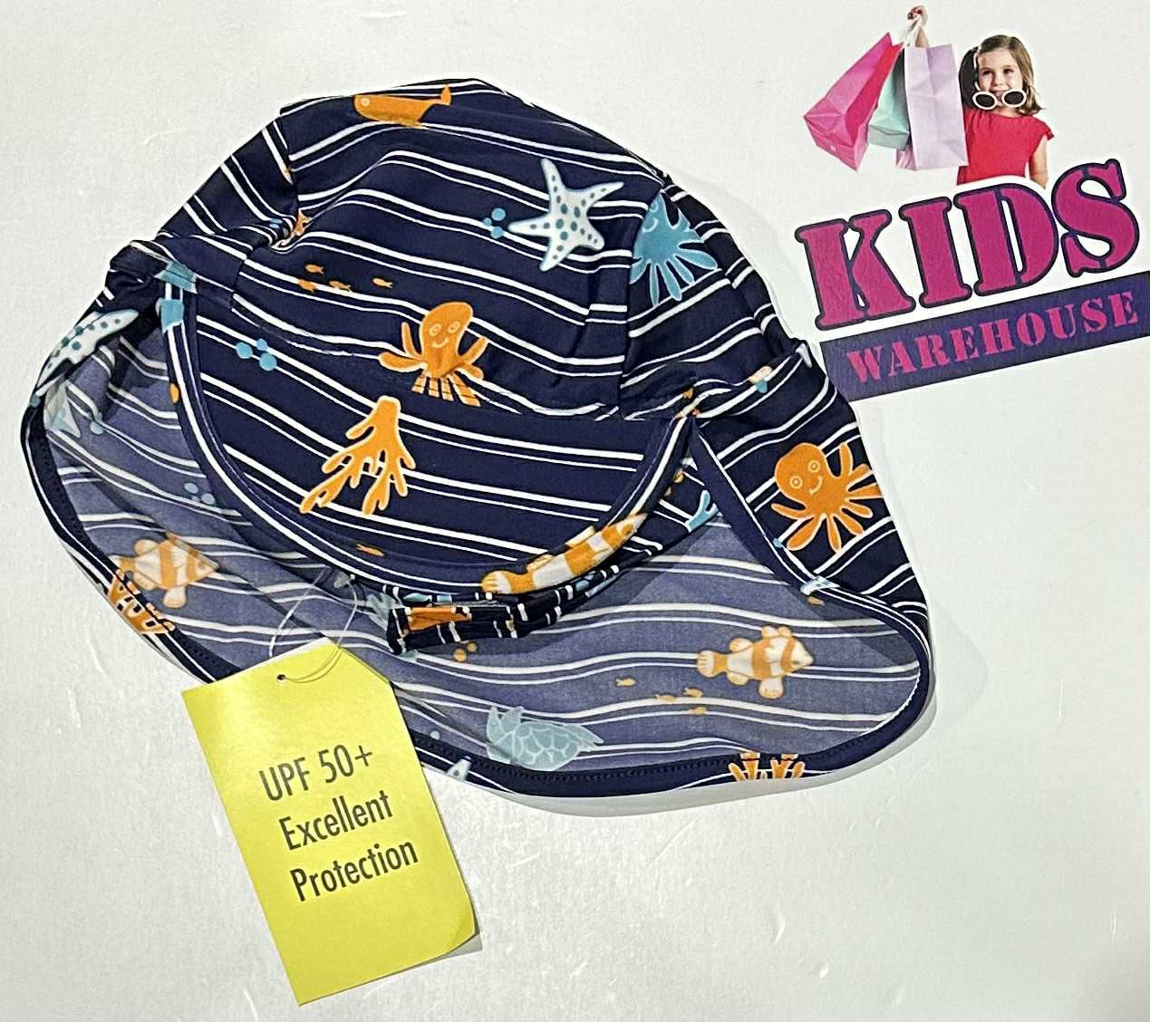 NEW Lily & Dan Dark Blue, White Stripped Print With Sea Coral Size 0-2