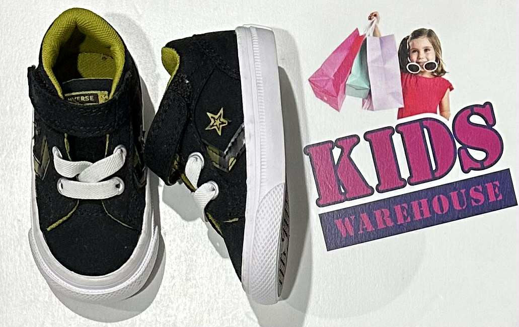 Converse Black, Yellow Sneakers Size 4 (Toddler/Child)