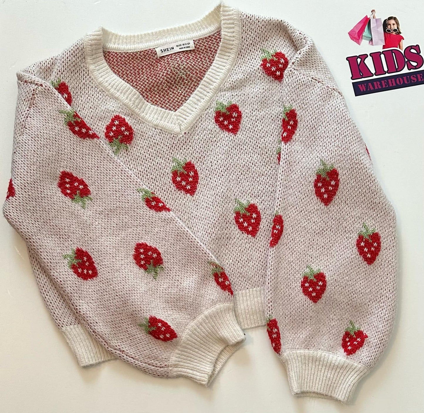 SHEIN White & Red Knit Jumper Size 11