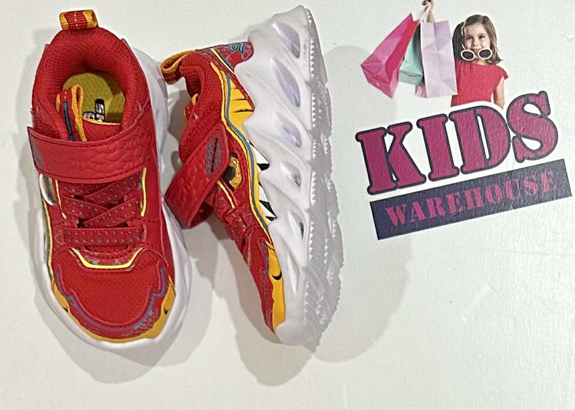 Skechers Shark Bots Red, Yellow Runners Size US5/UK4 (Child)