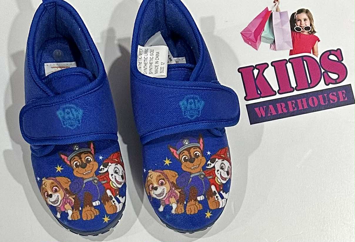 Paw Patrol Blue Slippers Size 12 (Child/Older Child)