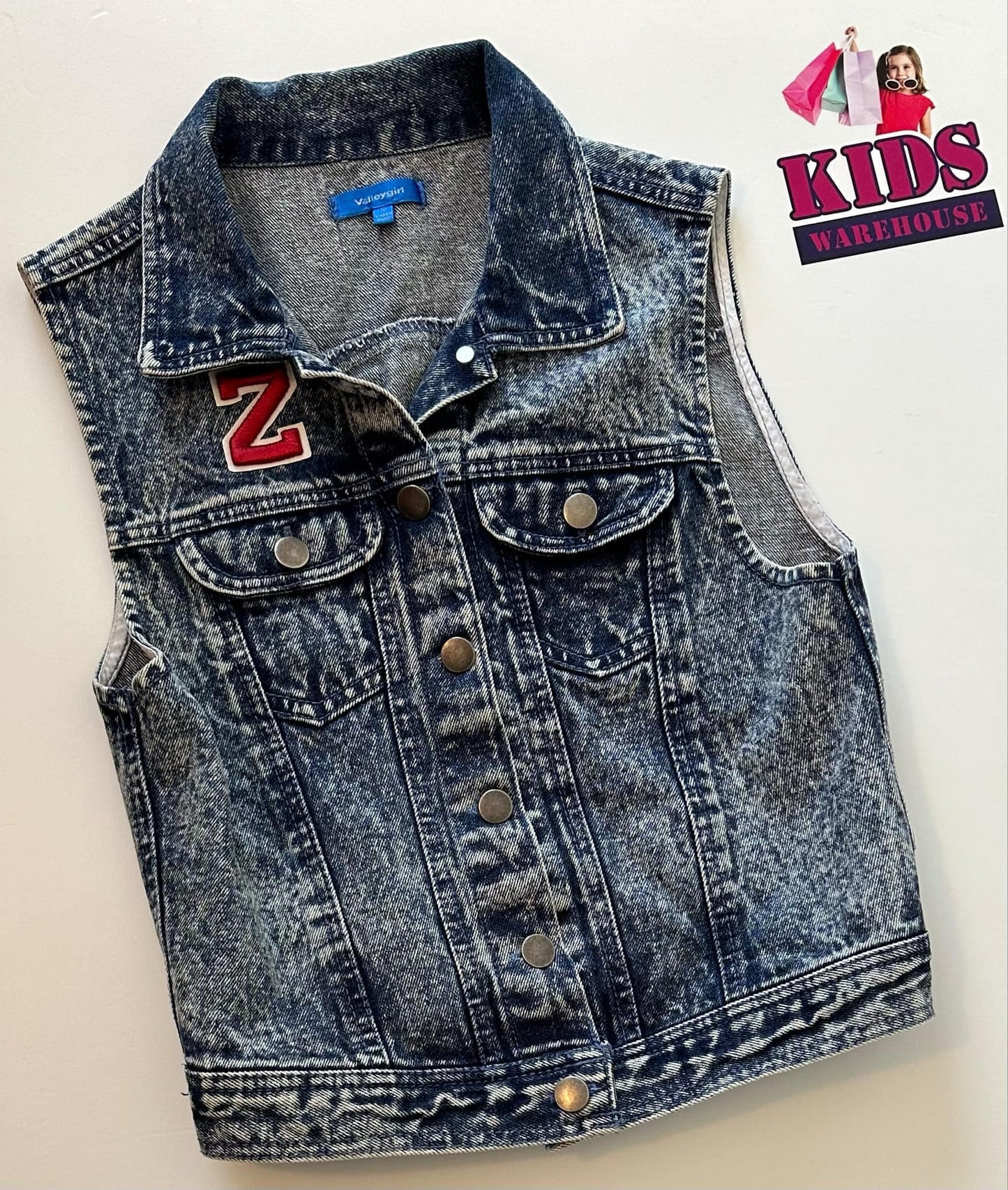 Valley Girl Blue Denim Vest Size 10