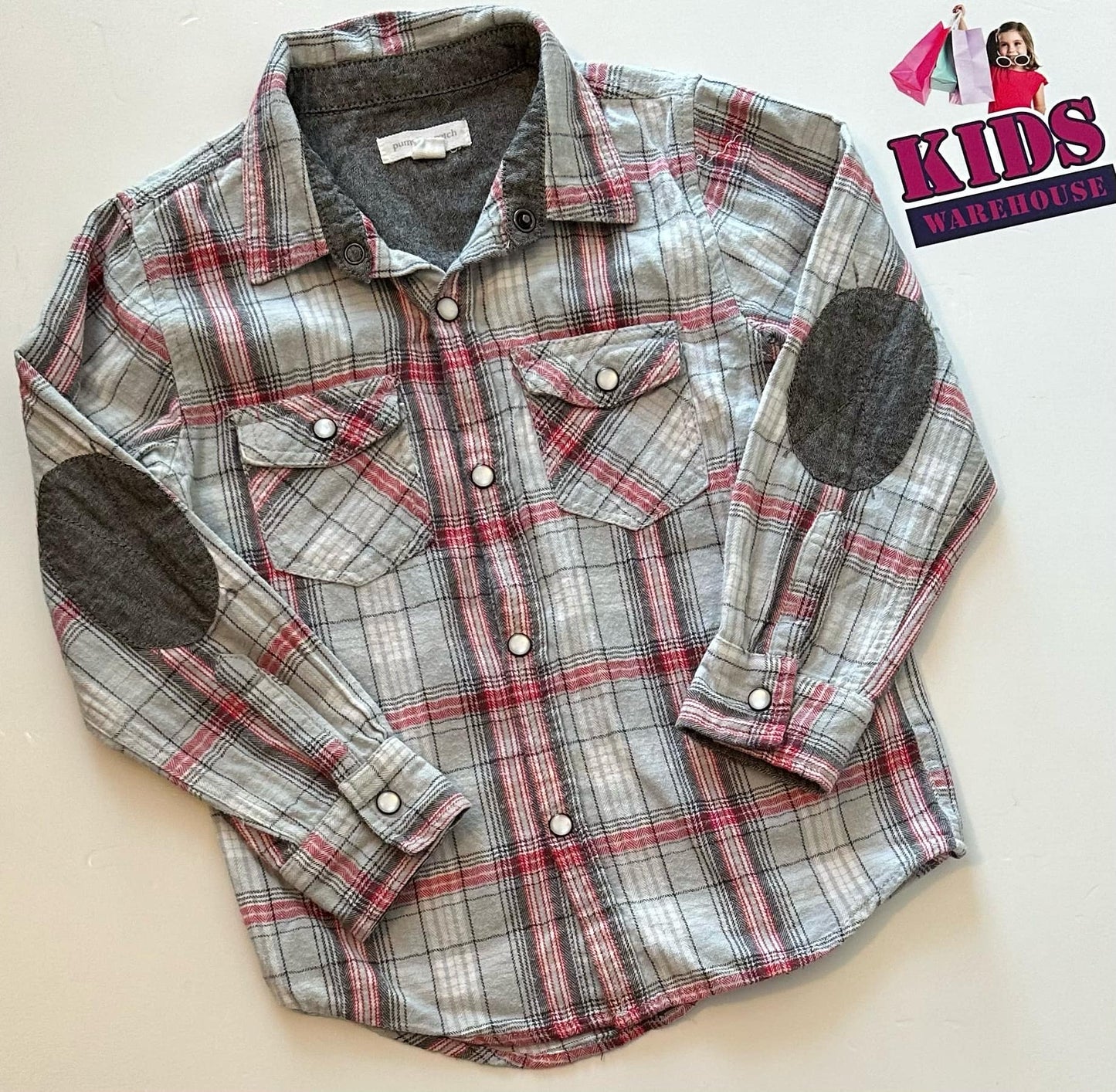 Pumpkin Patch Grey & Green Top Size 5