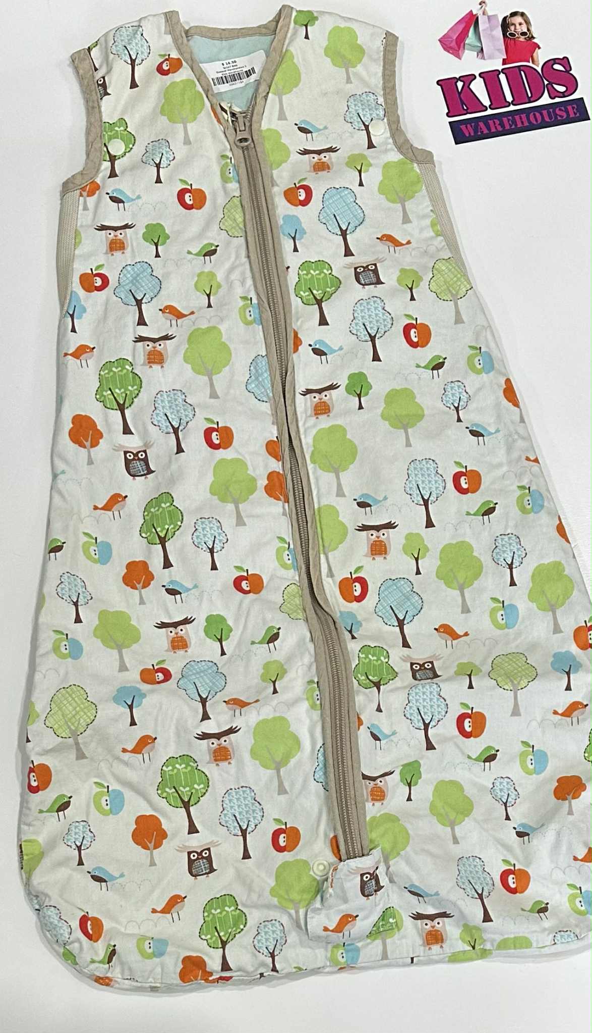 White, Coloured Tree Print Size 0-6 Months TOG 0.5