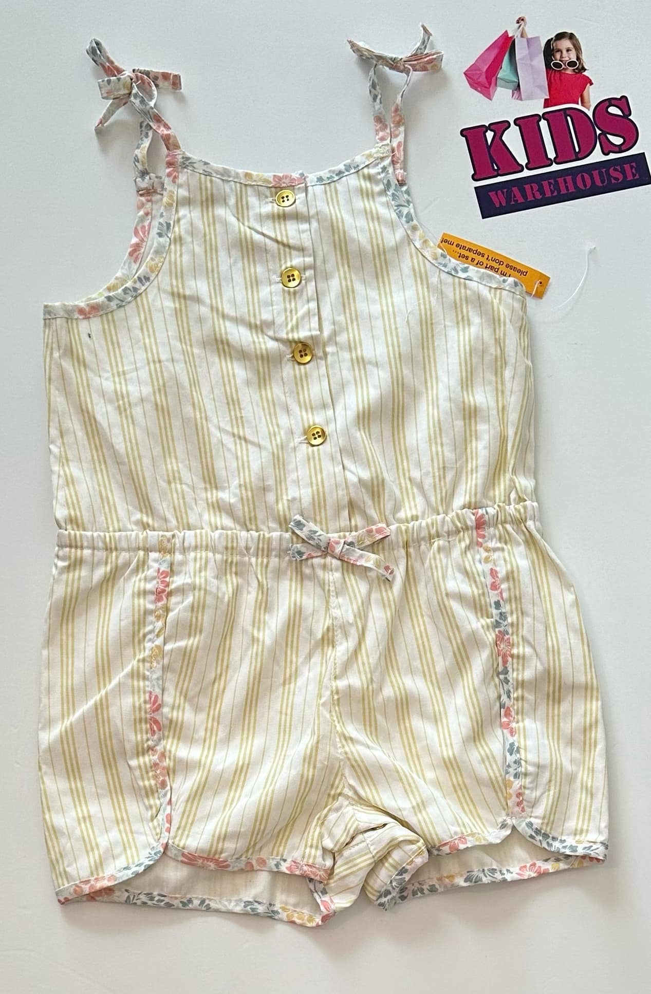 Shabby Chic White & Yellow Dress Size 4