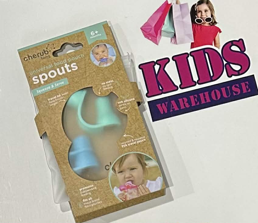 NEW Cherub Baby Universal Food Pouch Spouts Squeeze & Serve 6+ Months