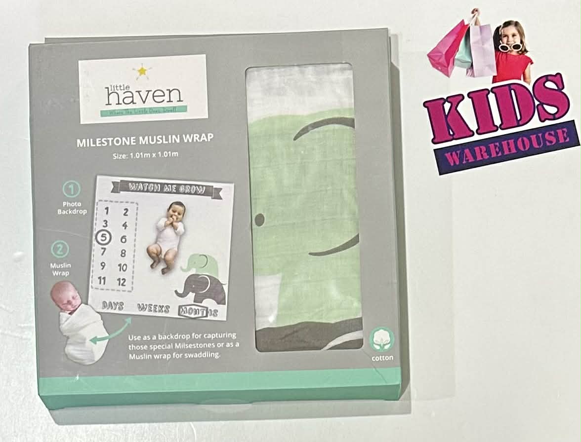 NEW Little Haven Milestone Muslin Wrap Watch Me Grow Photo Backdrop & Muslin Wrap 1.01x1.01m
