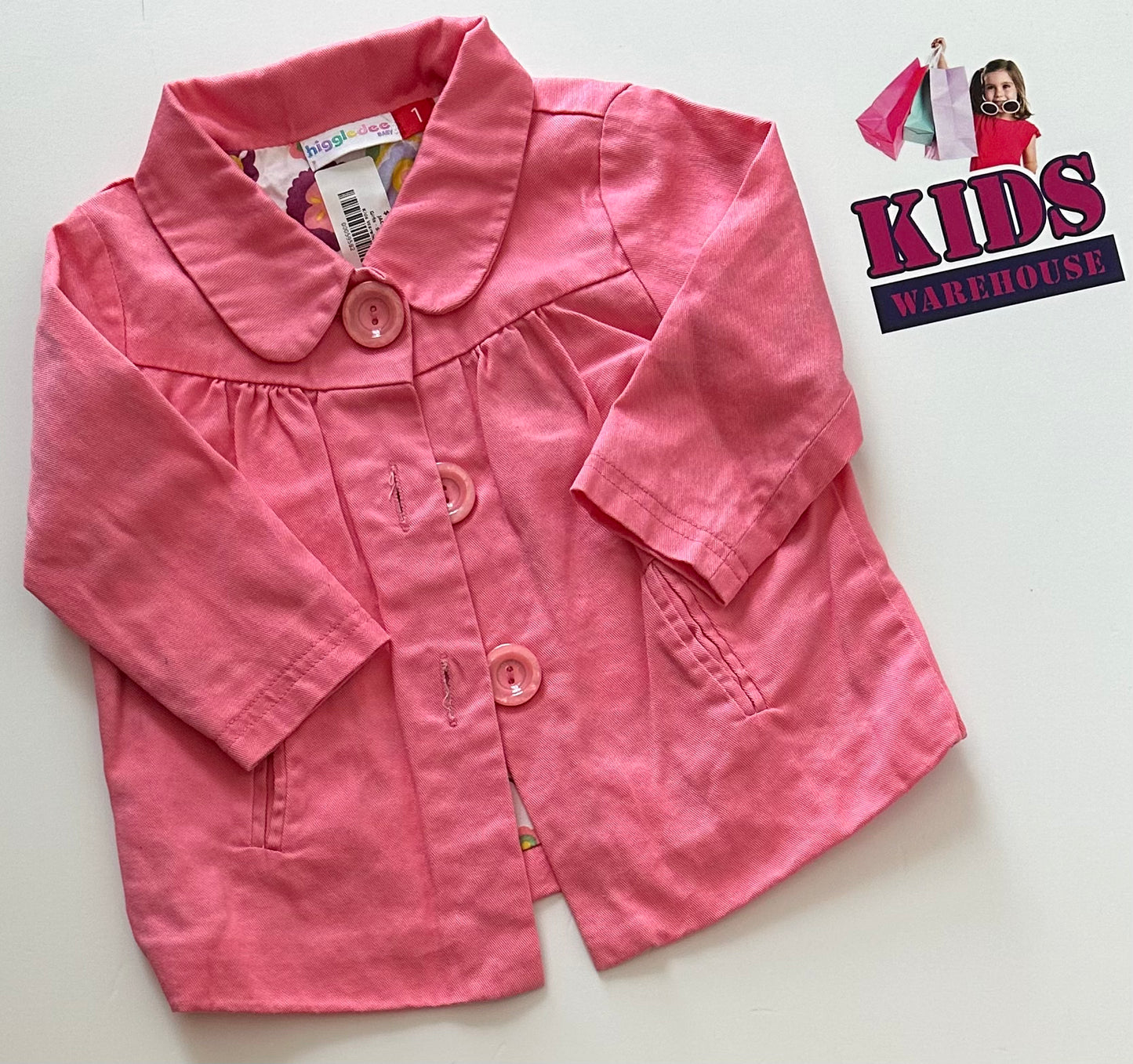 Pink Button Up Jacket Size 1