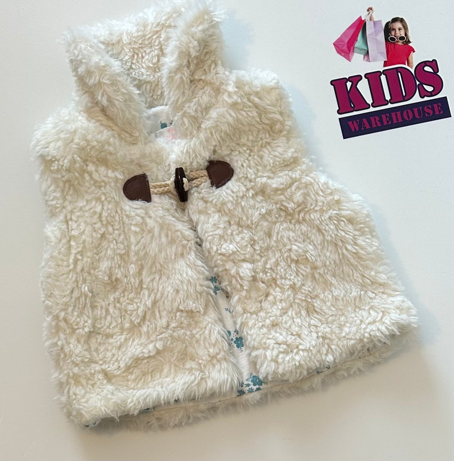 Pumpkin Patch White Fluffy Vest Size 00