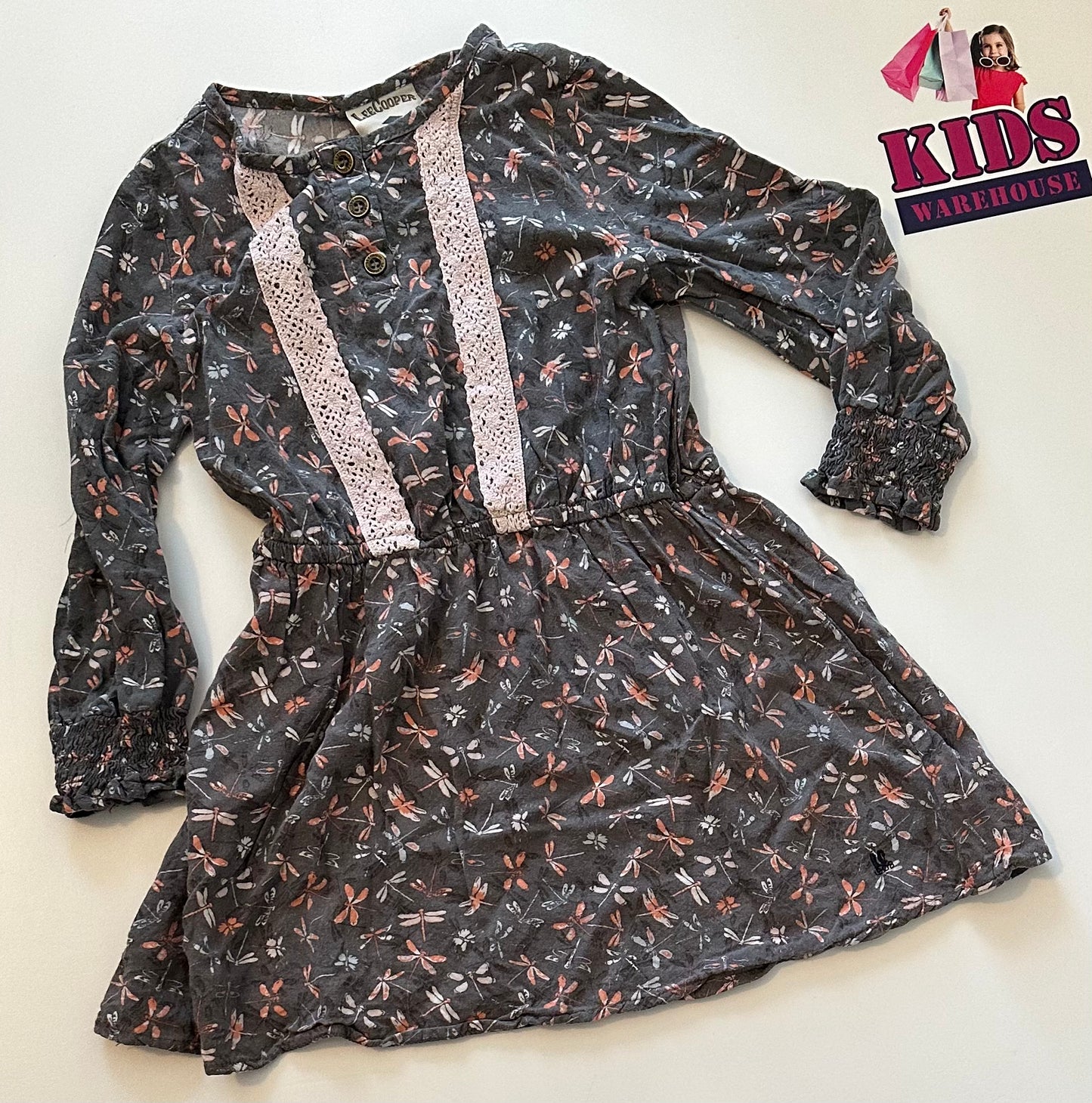 Lee Cooper Dragon Fly Print Dress Size 4