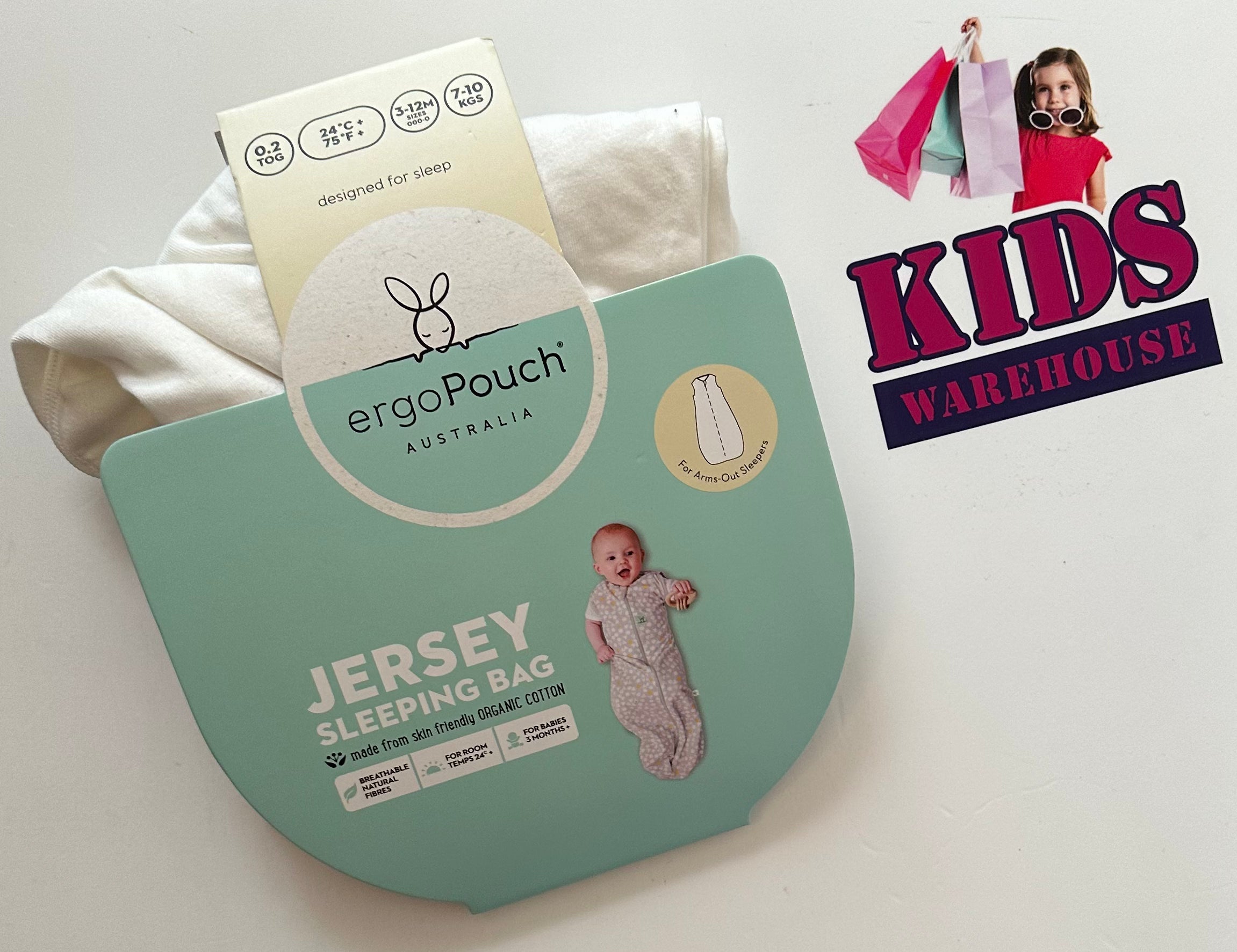 New Ergo Pouch Australia Jersey Sleeping Bags Size 0000 Tog .2 Kids