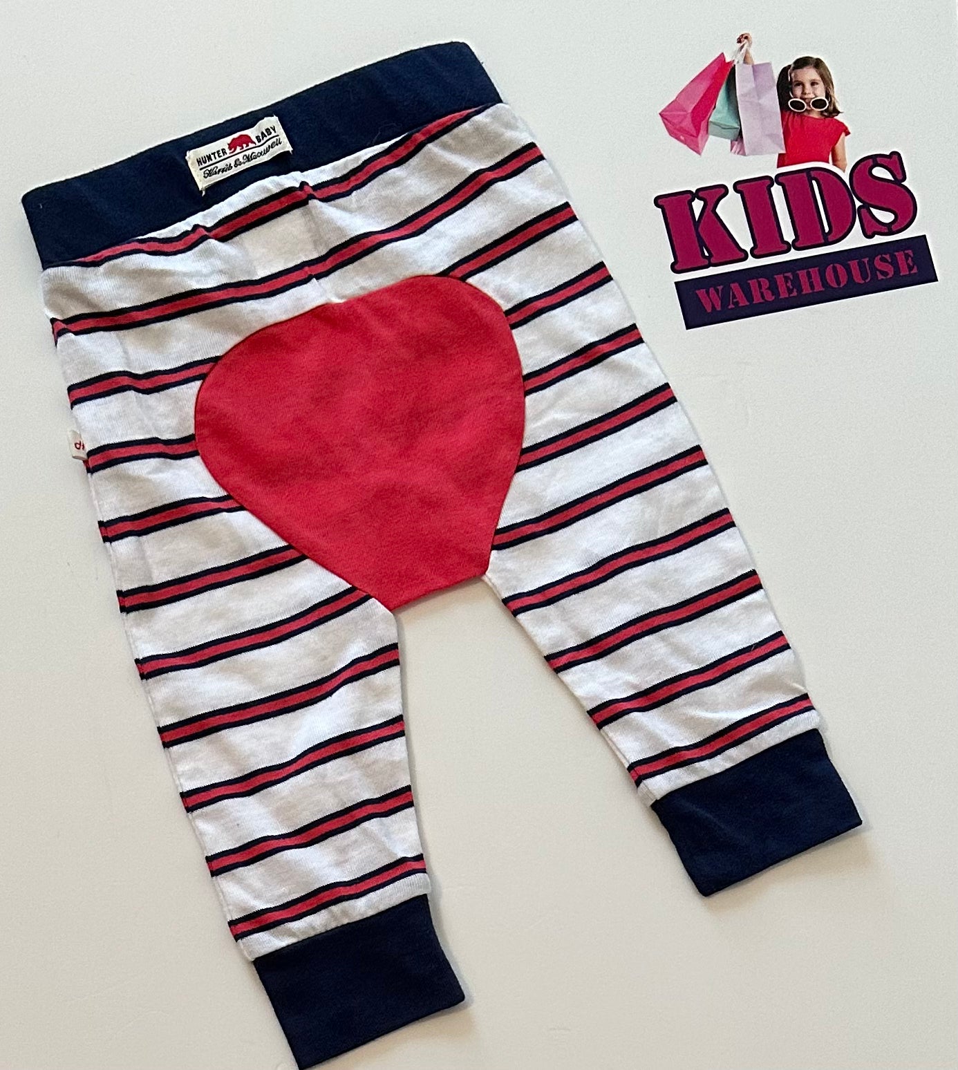 Hunter Navy & Red Stripe Pants Size 00