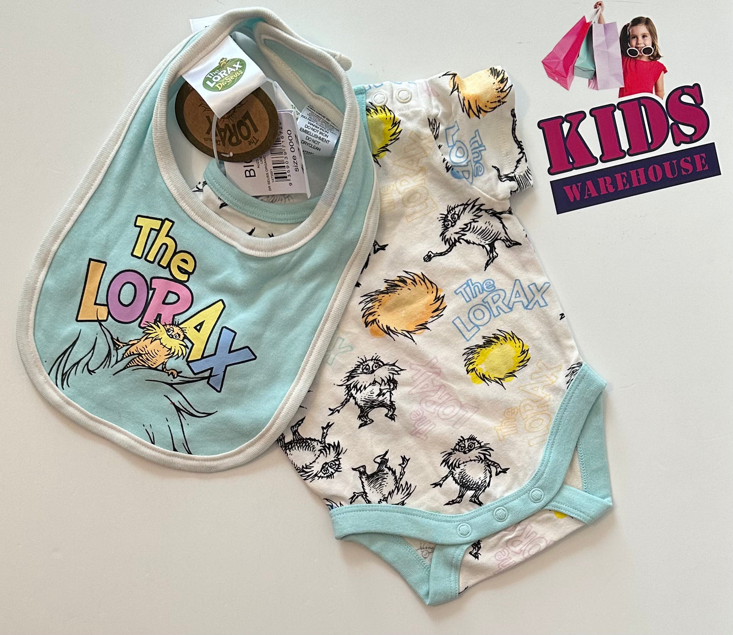 New Dr.Seuss The Lorax 2 Piece Set Size 0000