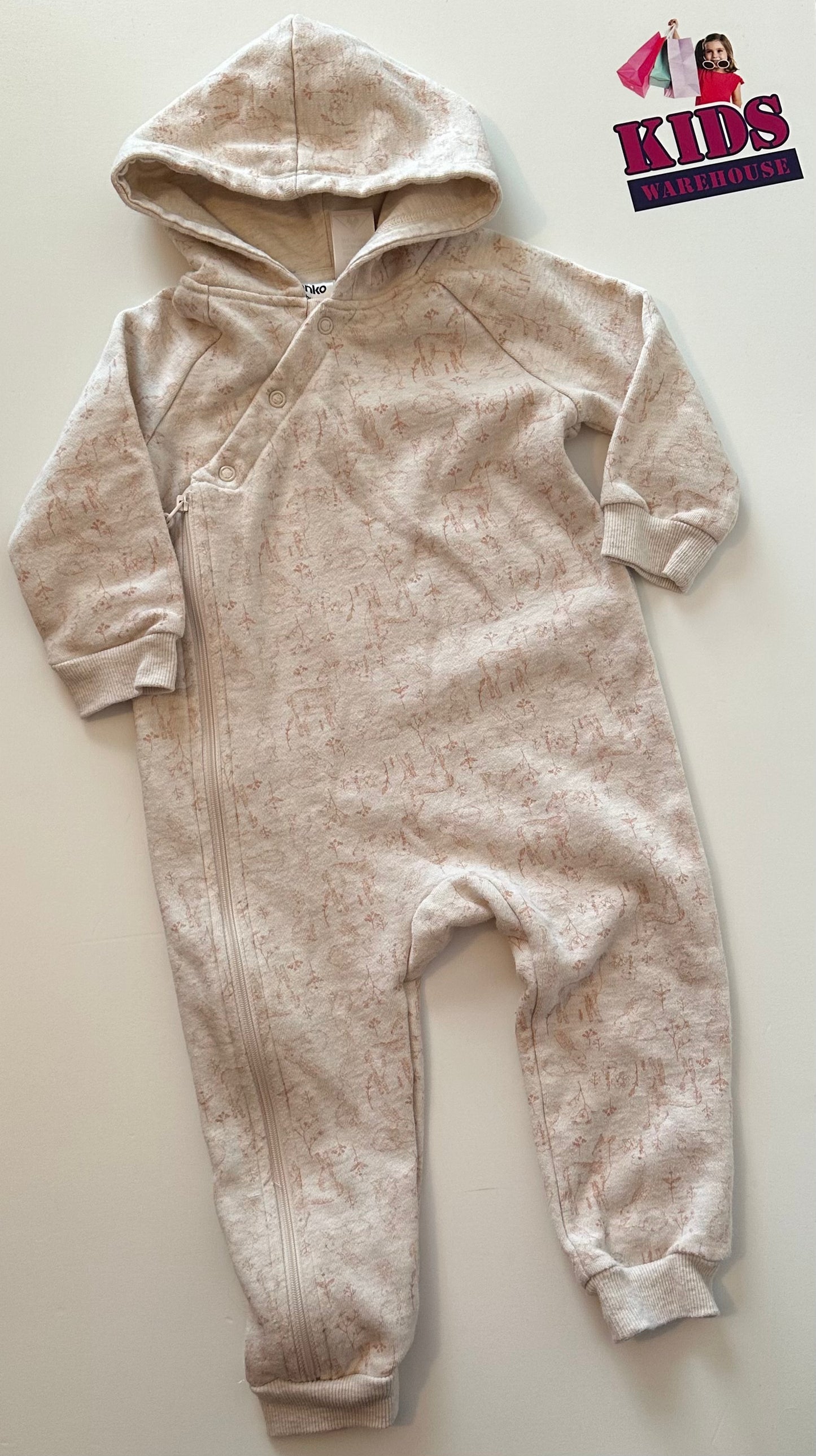 Rabbit Print Zip Jumpsuit Size 1