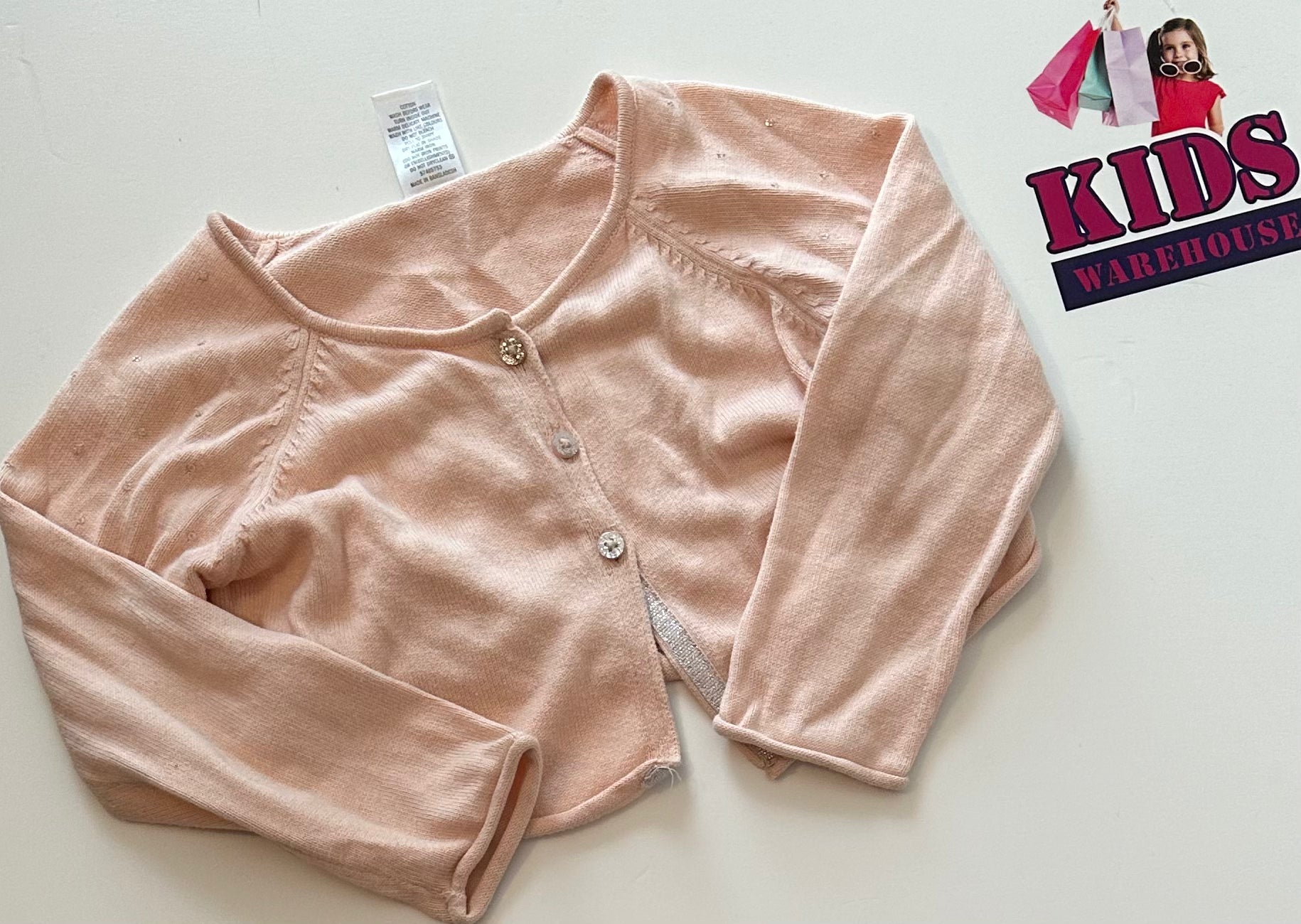 Target Pink Sequin Knit Cardigan with Glitter Buttons Size 3
